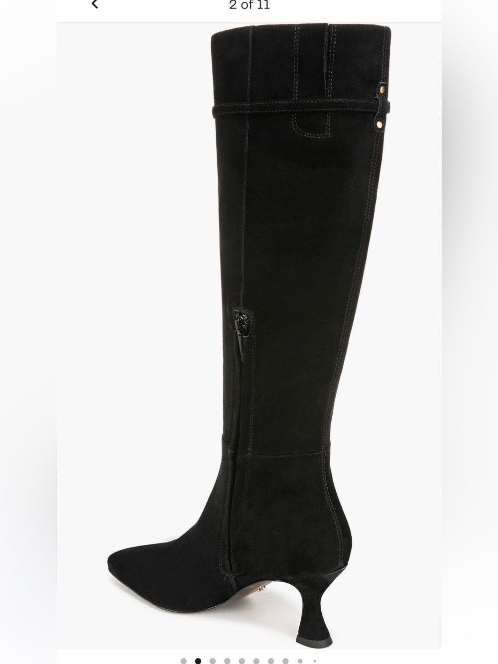 Sam Edelman Black Suede Over-the-Knee Boots with Gold Accent - Picture 2 of 9